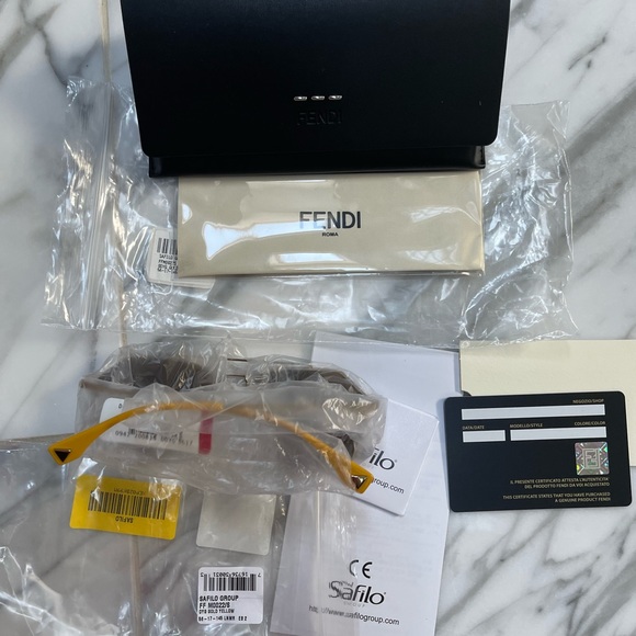 UNISEX FENDI MONOGRAM ANGULAR AVIATOR SUNGLASSES - Picture 13 of 16